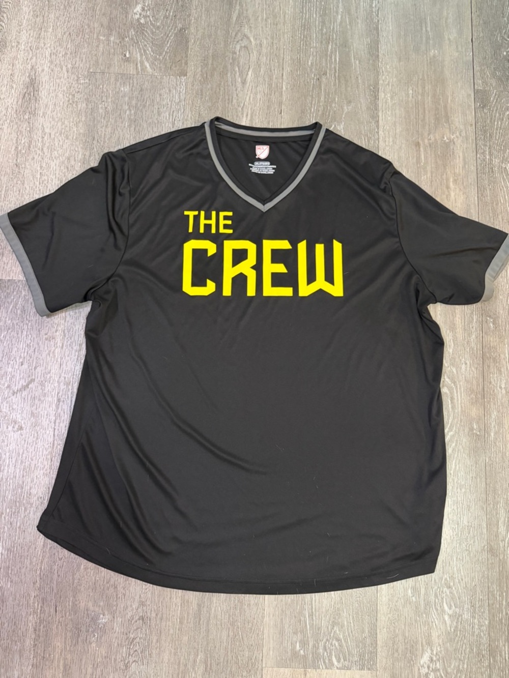 Black Columbus Crew “THE CREW' V-Neck Athletic Tee with Yellow Logo